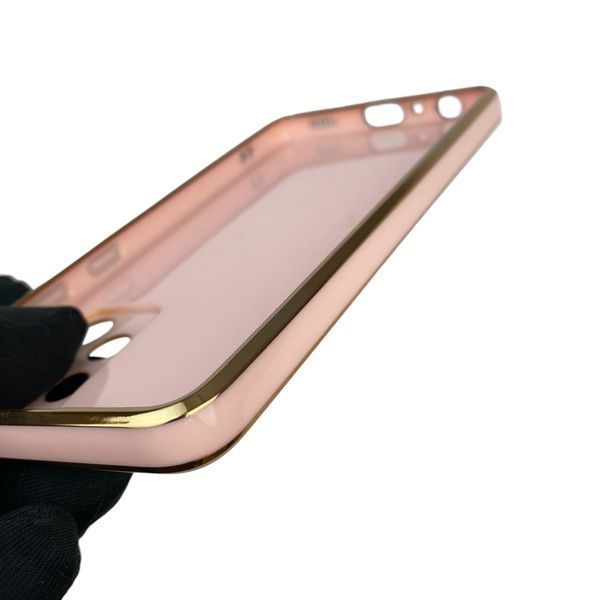 Чехол для Samsung Galaxy A52 4G SM-A525 с кольцом MagSafe с золотой окантовкой на самсунг а52 пудровый gs1 0022396 фото