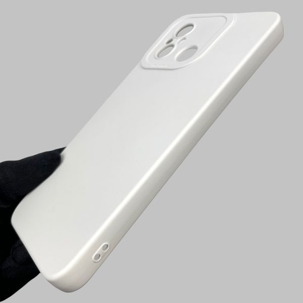 Чохол для Xiaomi Poco C55 однотонний матовий силіконовий з мікрофіброю із захистом камери на сяомі поко с55 білий 0000342 фото