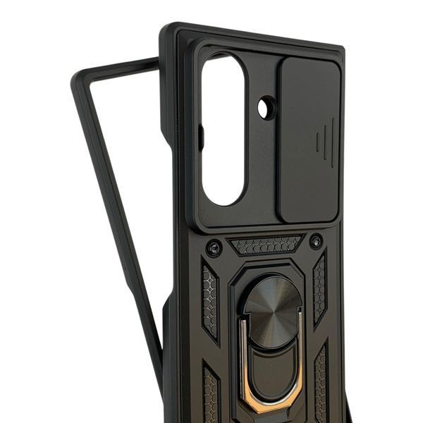 Чохол із шторкою камери для Samsung Galaxy Z Fold 7 чорний (протиударний, кільце в авто) 0059800 фото