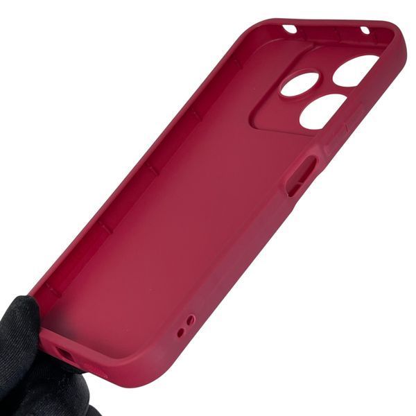 Чохол силіконовий Soft Touch з 3D принтом Майнкрафт для Xiaomi Redmi 13 4G бордовий (Повний захист камери) 0041439 фото