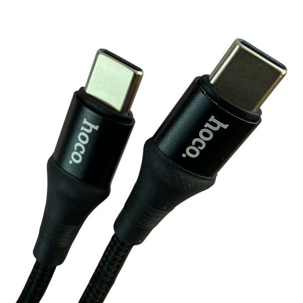 Кабель Hoco X50 Type-C &ndash; Type-C 100W 2 м чорний (нейлонова оплітка, PD 5A, для ноутбука) 0062554 фото
