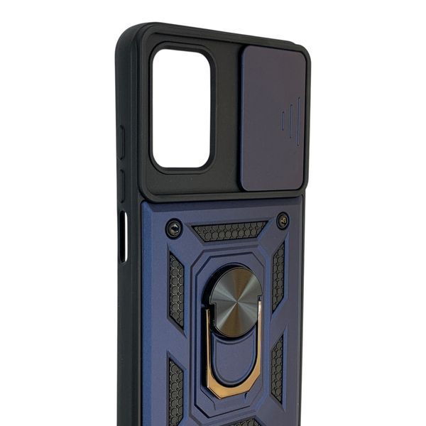 Чехол противоударный для Xiaomi Redmi 9T с магнитной пластиной со шторкой на камере синий 0051016 фото