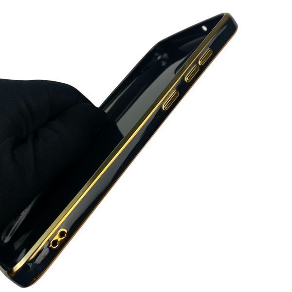 Чехол для Samsung Galaxy A05 SM-A055 с кольцом MagSafe с золотой окантовкой на самсунг а05 черный gs1 0021432 фото