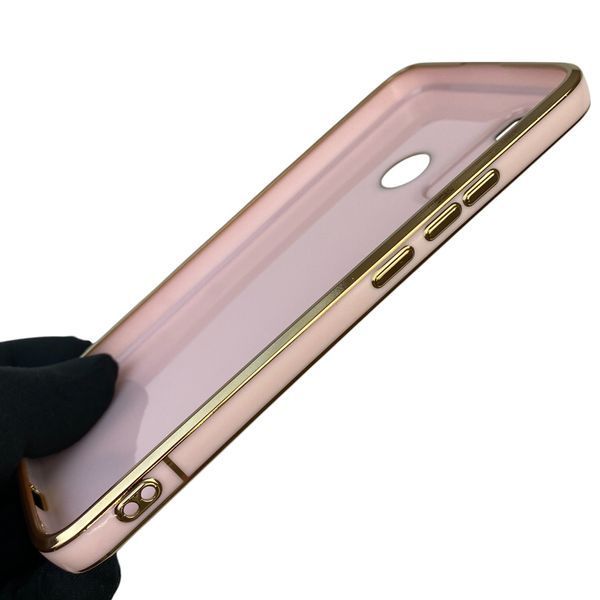Чехол для Tecno Camon 15 Air с защитой камеры с золотой окантовкой на техно камон 15 эир пудровый gs1 0020235 фото