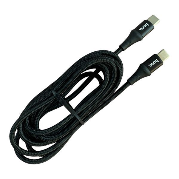 Кабель Hoco X50 Type-C &ndash; Type-C 100W 2 м чорний (нейлонова оплітка, PD 5A, для ноутбука) 0062554 фото