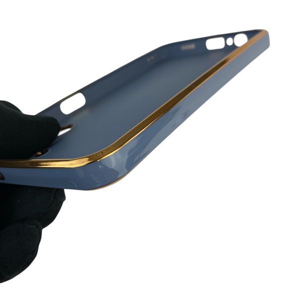 Чохол для Samsung Galaxy A14 5G (SM-A146) глянцевий з кільцем MagSafe із золотою окантовкою на самсунг а14 5г синій gs1 0021941 фото