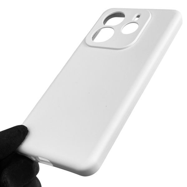 Чехол для Xiaomi Redmi Note 14 5G силиконовый с микрофиброй нескользящий на сяоми редми нот 14 5г белый 0032756 фото