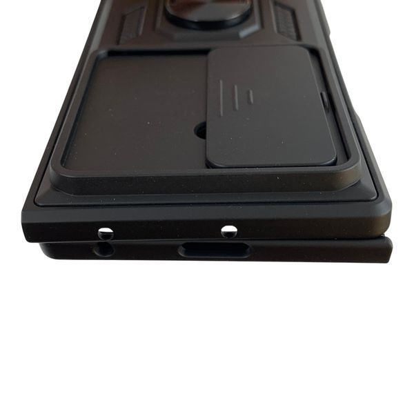 Чохол із шторкою камери для Samsung Galaxy Z Fold 7 чорний (протиударний, кільце в авто) 0059800 фото