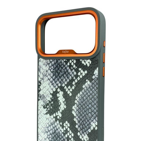 Чехол Kajsa Glamorous Leather Snake для iPhone 17 Pro Max разноцветный Mix (MagSafe, металлическое кольцо камеры, премиум) 0062004 фото