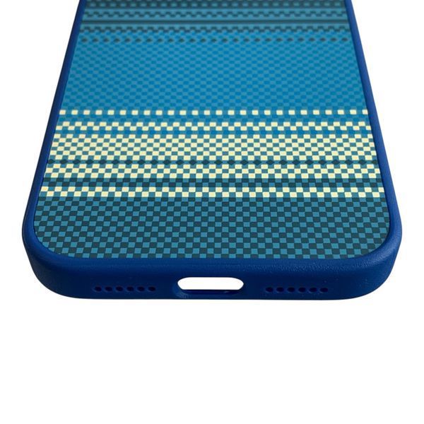 Чехол Kajsa Resort Gradient Stripe для iPhone 17 Pro Max синий Blue Plus (MagSafe, металлическое кольцо камеры, премиум) 0062054 фото