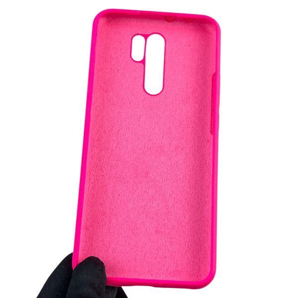 Чехол для Xiaomi Redmi 9 силиконовый с микрофиброй нескользящий на сяоми редми 9 малиновый 0032607 фото