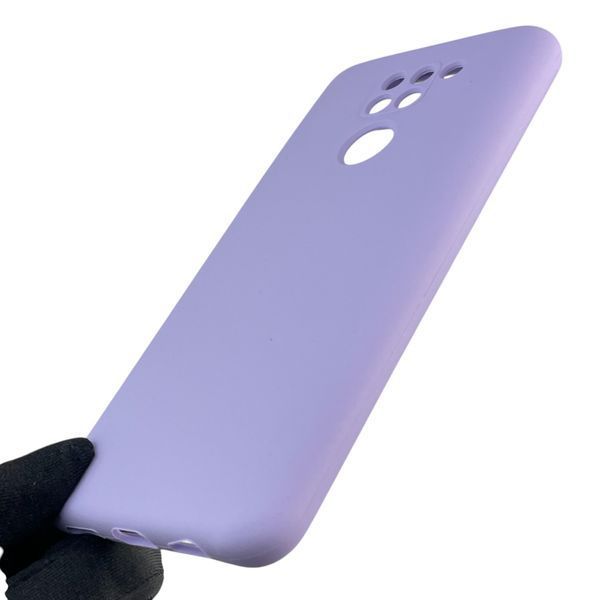 Чехол для Xiaomi Redmi Note 9 силиконовый с микрофиброй нескользящий на сяоми редми нот 9 сиреневый 0032806 фото