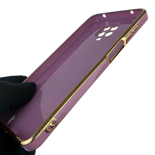 Чехол для Xiaomi Redmi Note 9S с кольцом MagSafe с золотой окантовкой на сяоми редми нот 9с черничный gs1 0022689 фото