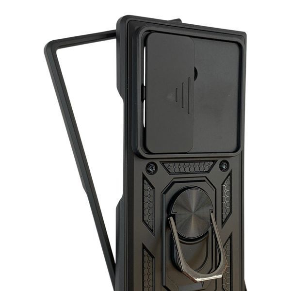 Чохол із шторкою камери для Samsung Galaxy Z Fold 7 чорний (протиударний, кільце в авто) 0059800 фото