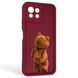Чехол силиконовый Soft Touch с 3D принтом смешного теда мишки для Xiaomi Mi 11 Lite бордовый (Полная защита камеры) 0049240 фото 1