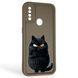 Чехол силиконовый Soft Touch с 3D принтом злой котик для Oppo A31 коричневый (Полная защита камеры) 0047183 фото 1