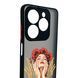 Чохол для телефона Tecno Spark 20C BG7n с 3D принтом дівчина маки колоски із захистом камери чорний 0059260 фото 3