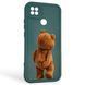 Чехол силиконовый оригинальный Soft Touch с 3D принтом смешного теда мишки для Xiaomi Redmi 10A темно-зеленый (Полная защита камеры) 0048932 фото 1
