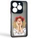 Чохол для телефона Tecno Spark 20C BG7n с 3D принтом дівчина маки колоски із захистом камери чорний 0059260 фото 1