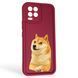 Чехол силиконовый Soft Touch с 3D принтом мема сибу для Realme 8 Pro бордовый (Полная защита камеры) 0048219 фото 1