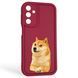 Чехол силиконовый оригинальный Soft Touch с 3D принтом мема сибу для Samsung Galaxy M15 5G бордовый (Полная защита камеры) 0047646 фото 1