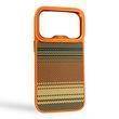 Чехол Kajsa Resort Gradient Stripe для iPhone 17 Pro оранжевый Orange Plus (MagSafe, металлическое кольцо камеры, премиум)