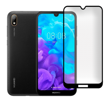 Защитное стекло МАТОВОЕ для телефона Huawei Y5 2019 противоударное полноэкранное на хуавей у5 2019 черное 0038988 фото