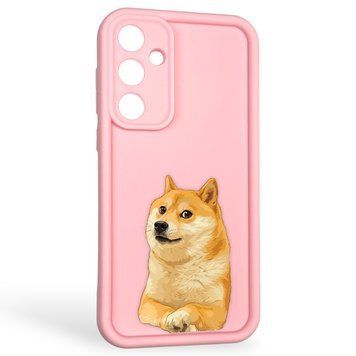 Чехол силиконовый оригинальный Soft Touch с 3D принтом мема сибу для Samsung Galaxy A55 5G (SM-A556B) розовый (Полная защита камеры) 0047641 фото