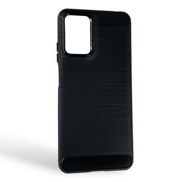 Чехол для телефона Motorola G05 карбоновый противоударный с высокими бортами черный 0051881 фото