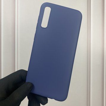 Чехол для Samsung Galaxy A30s SM-A307F однотонный матовый силиконовый на самсунг а30с синий 0000137 фото