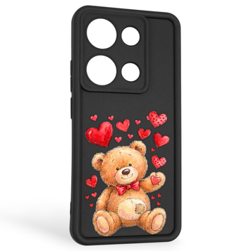 Чохол силіконовий оригінальний Soft Touch з 3D принтом милий ведмедик для Xiaomi Redmi Note 14S чорний (Повний захист камери) 0043882 фото