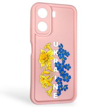 Чехол силиконовый Soft Touch с 3D принтом для Xiaomi Poco C65 розовый (Полная защита камеры) 0042201 фото