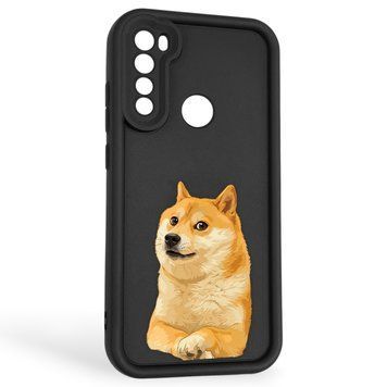 Чехол силиконовый оригинальный Soft Touch с 3D принтом мема сибу для Xiaomi Redmi Note 8 черный (Полная защита камеры) 0047992 фото