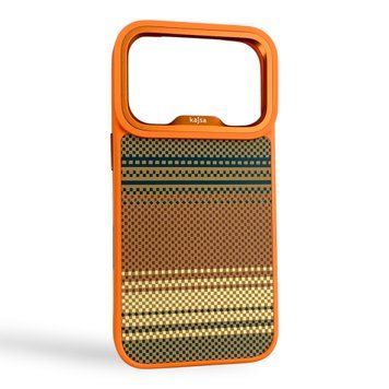 Чохол Kajsa Resort Gradient Stripe для iPhone 17 Pro помаранчевий Orange Plus (MagSafe, металеве кільце камери, преміум) 0062049 фото