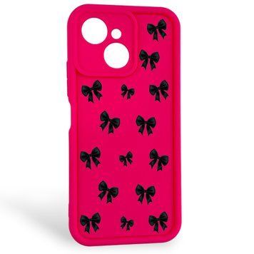Чохол силіконовий Soft Touch з 3D принтом для Tecno Spark 40C малиновий (Повний захист камери) 0057824 фото