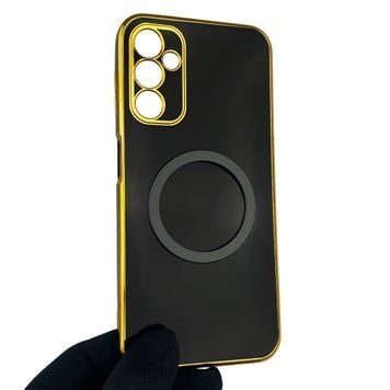 Чехол для Samsung Galaxy A14 5G SM-A146 с кольцом MagSafe с золотой окантовкой на самсунг а14 черный gs1 0021945 фото