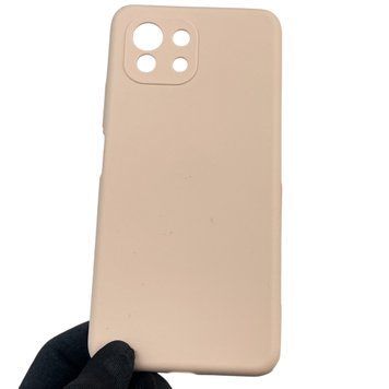 Чехол для Xiaomi Mi 11 Lite силиконовый с микрофиброй нескользящий на сяоми ми 11 лайт пудровый 0032438 фото