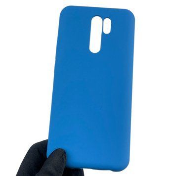 Чехол для Xiaomi Redmi 9 силиконовый с микрофиброй нескользящий на сяоми редми 9 синий 0032602 фото