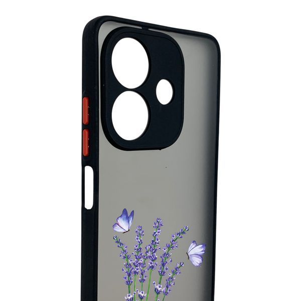 Чехол для телефона Oppo A3 с 3D принтом лаванда с бабочками с высокими бортами черный 0059305 фото