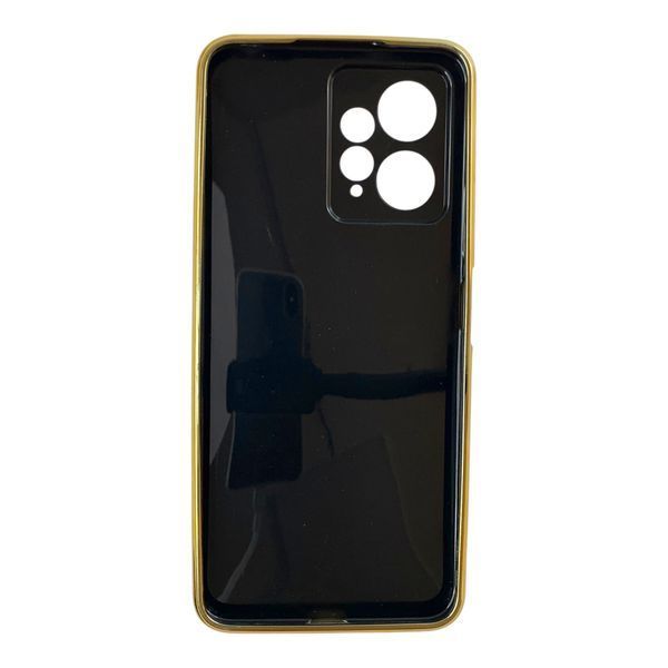 Чехол для Xiaomi Redmi Note 12 4G с принтом золотые бабочки с защитой камеры с золотой окантовкой 0059534 фото