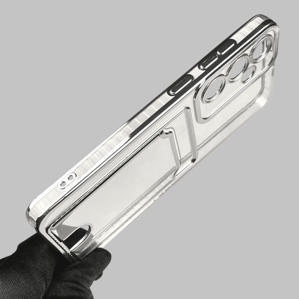 Чохол для Samsung Galaxy S24 Plus (SM-S926B) зі срібною окантовкою з кишенькою для карток на самсунг с24 плюс срібний 0013112 фото