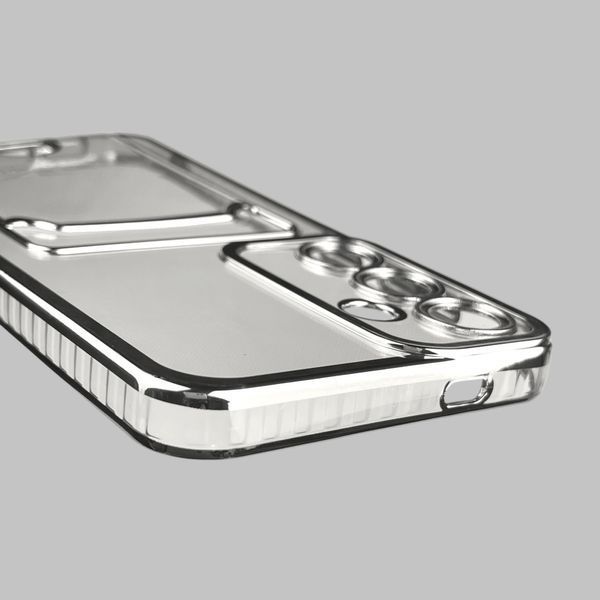 Чохол для Samsung Galaxy S24 Plus (SM-S926B) зі срібною окантовкою з кишенькою для карток на самсунг с24 плюс срібний 0013112 фото