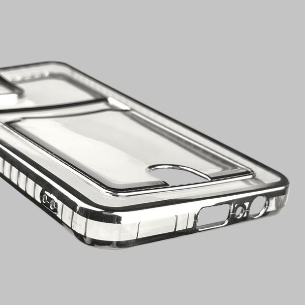 Чохол для Samsung Galaxy A12 (SM-A127F) зі срібною окантовкою з кишенькою для карток на самсунг а12 срібний 0013059 фото