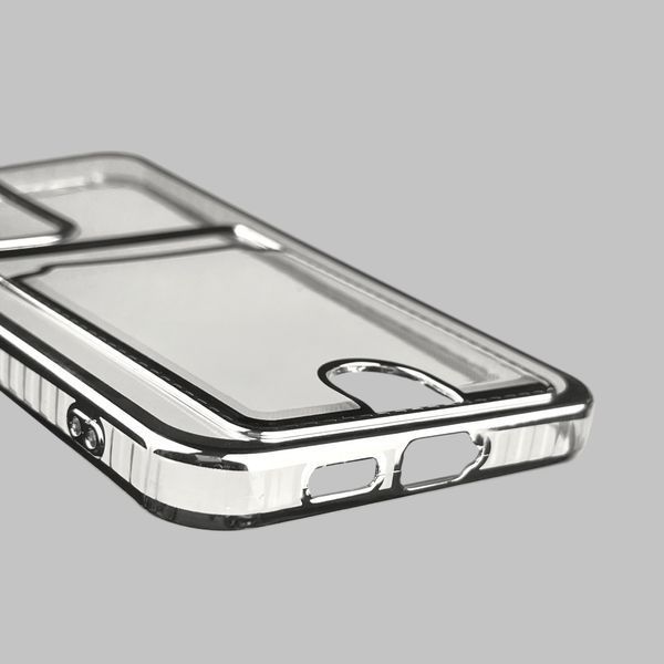 Чохол для Samsung Galaxy S24 Plus (SM-S926B) зі срібною окантовкою з кишенькою для карток на самсунг с24 плюс срібний 0013112 фото