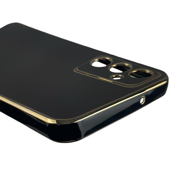 Чохол для Samsung Galaxy A05S SM-A057F із золотою окантовкою із захистом камери на самсунг а05с чорний 0008233 фото
