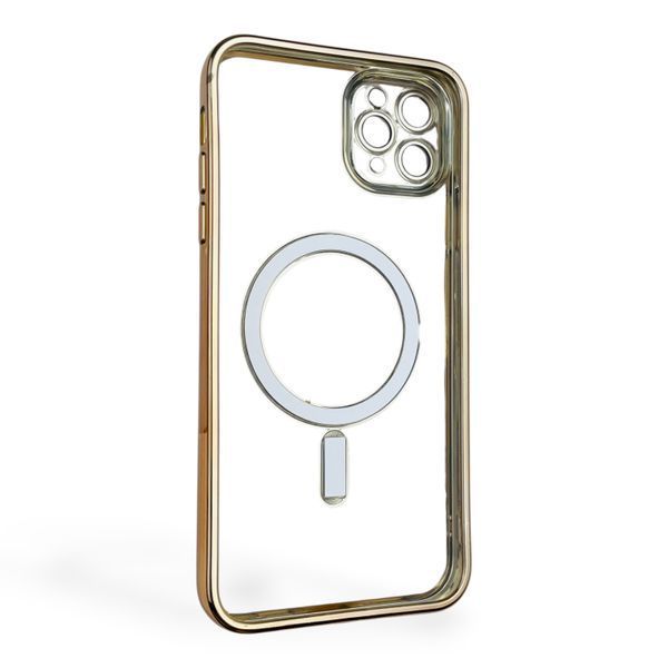 Чехол для Apple iPhone 11 Pro Max с линзами на камере с MagSafe на айфон 11 про макс золотой 0034349 фото