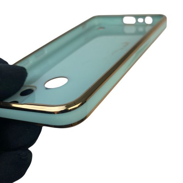 Чехол для Realme C21Y с кольцом MagSafe с золотой окантовкой на реалми с21у бирюзовый gs1 0022259 фото