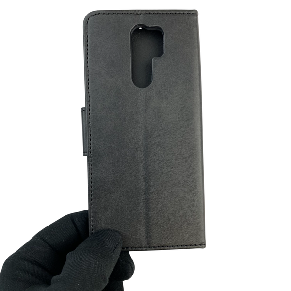 Чехол-книжка для телефона Xiaomi Redmi 9 кожанная с магнитной застежкой на сяоми редми 9 черна 0025391 фото