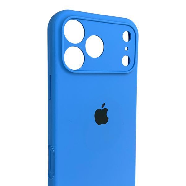 Чохол Silicone Case для Apple iPhone 17 Pro Max синій (soft touch, кільця камери, мікрофібра) 0061849 фото
