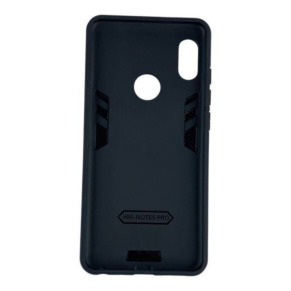 Чохол для телефона Xiaomi Redmi Note 5 броньований з магнітним кільцем та захистом камери чорний 0051234 фото